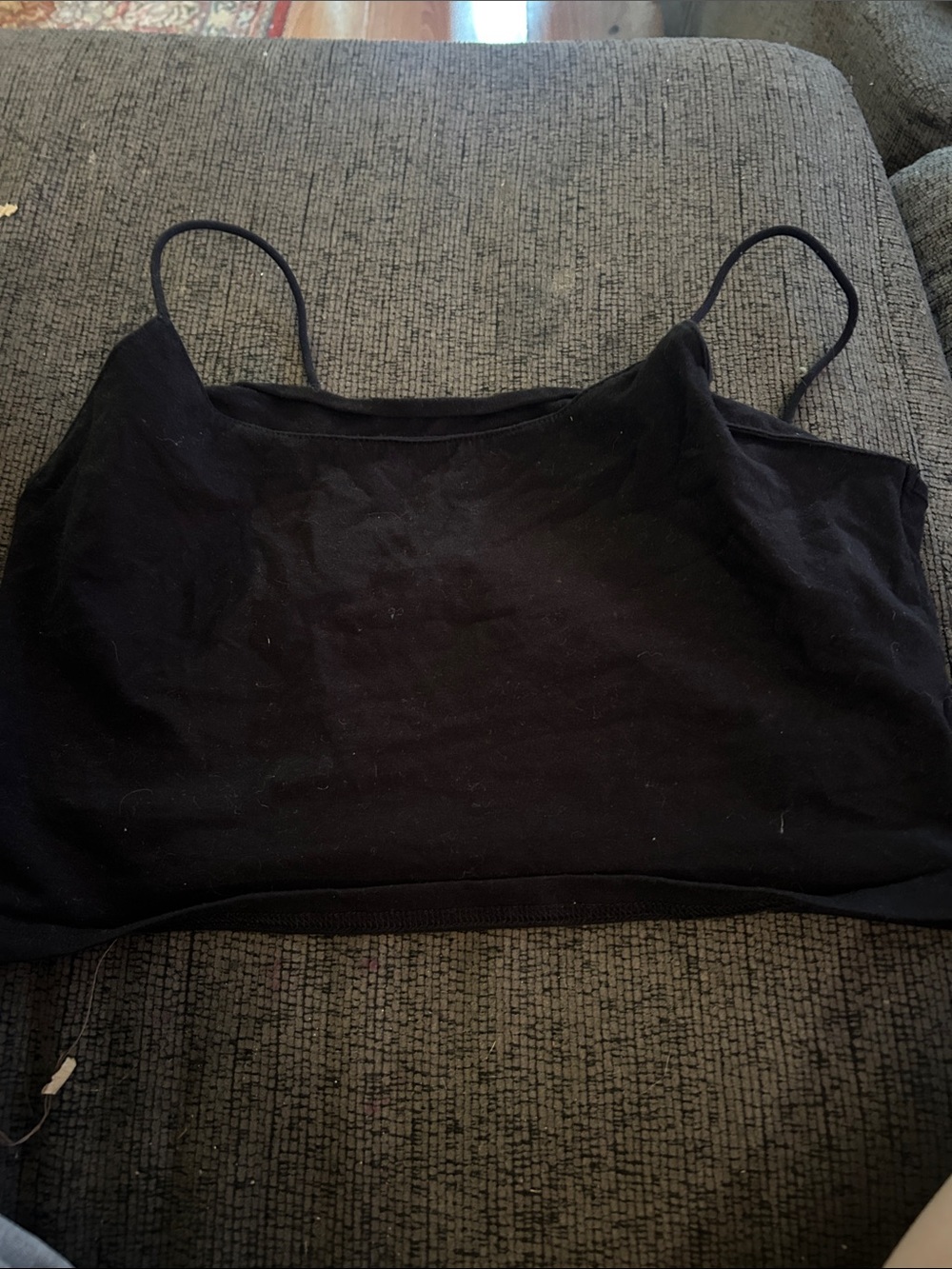 SHEIN Black Spaghetti-Strap Crop Top